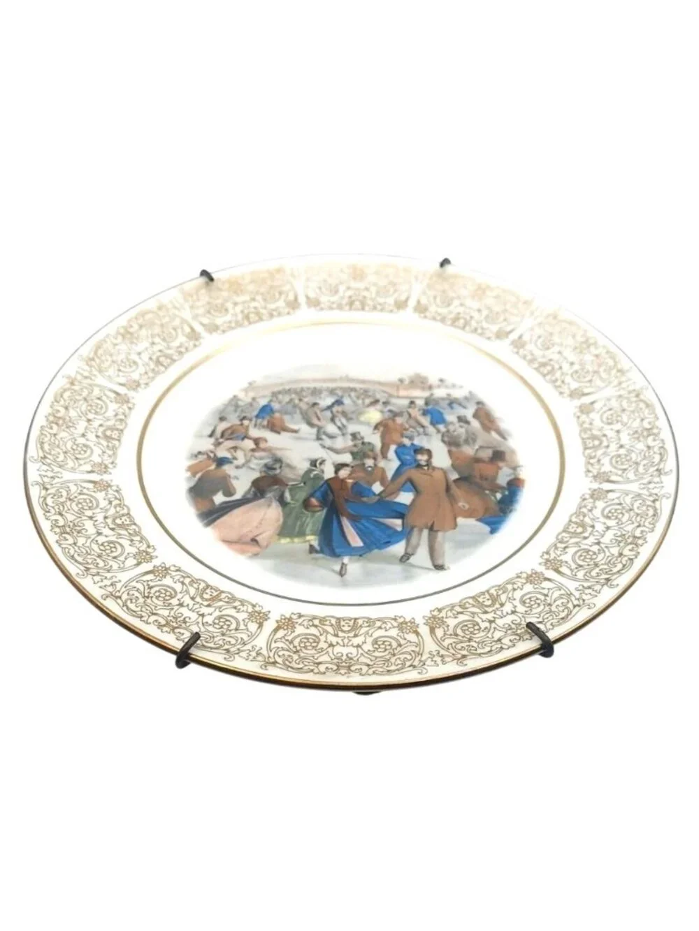 Currier & Ives Central Park Winter 1862 Collectible Porcelain Plate Wittnauer